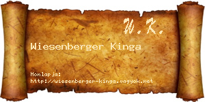 Wiesenberger Kinga névjegykártya